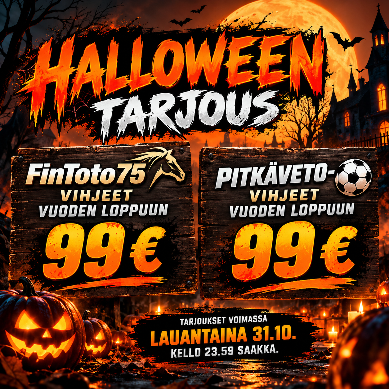 Halloween-tilaustarjous – Vetomaatti ja Totomaatti