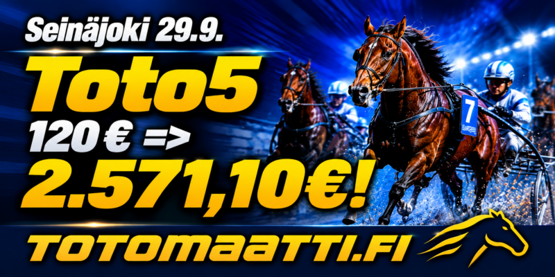 Seinäjoki 29.9. Toto5 120 € – 2.571,10 €